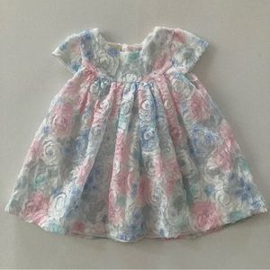 First Impressions Baby Girl 3-6 Months Floral Dress Watercolors
